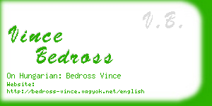 vince bedross business card